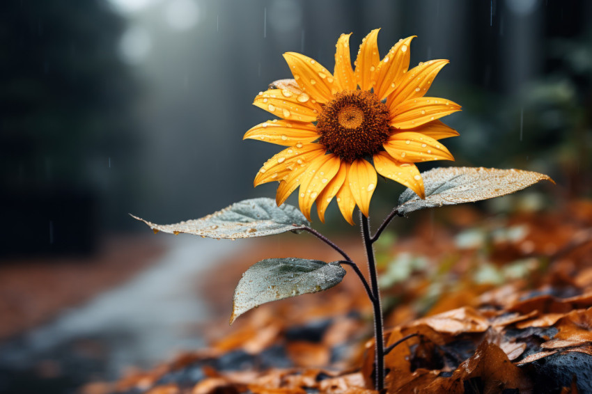 Fog lone sunflower resolute stance