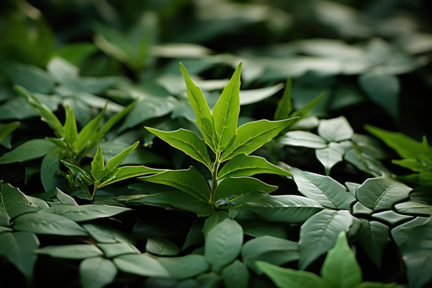 Puzzle pieces formed by green leaves for sustainability