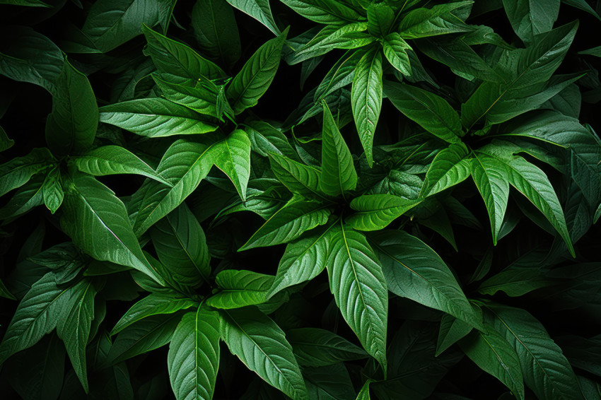 The intricate dance of green leaves forming a mesmerizing kaleidoscopic display