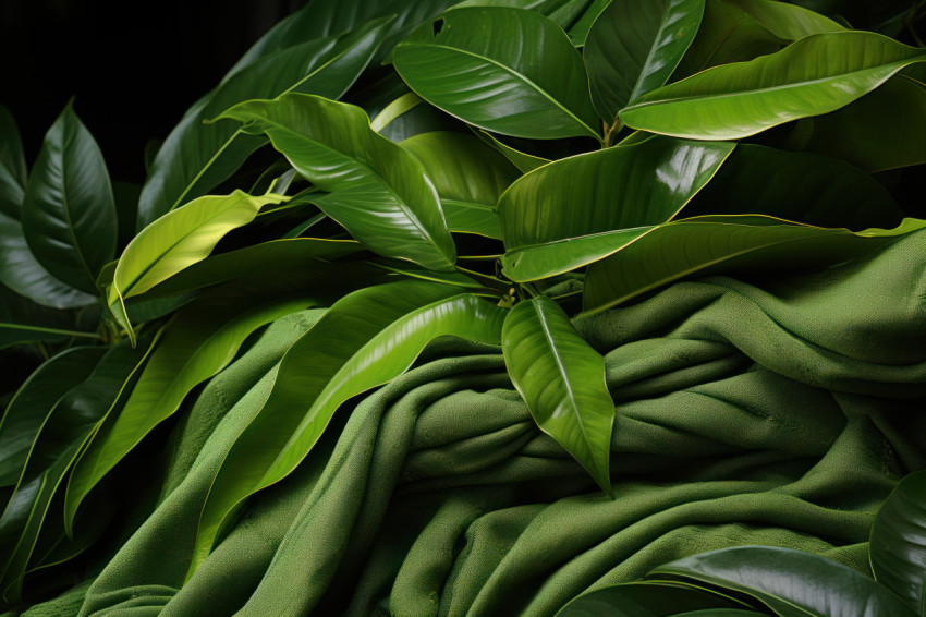 Green leaves forming a comforting blanket of protection