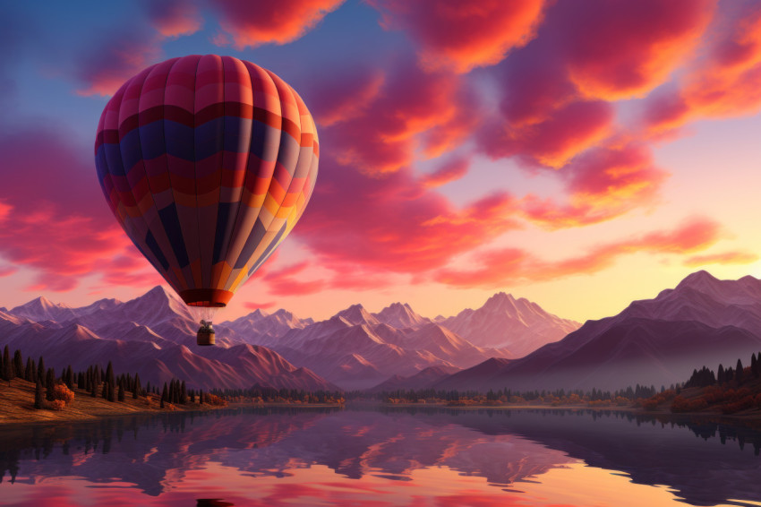 A romantic hot air balloon journey together