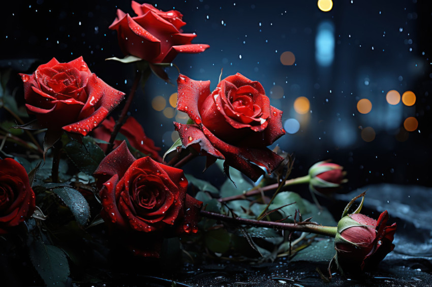 A garden filled with the allure of red roses