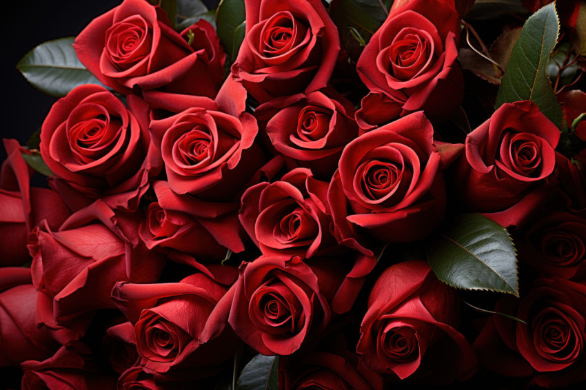 Abstract red roses in a harmonious display