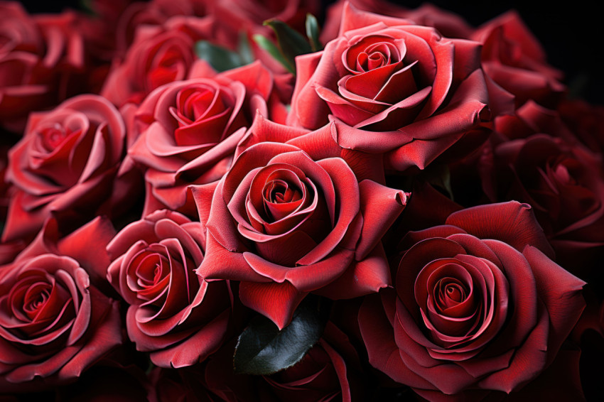 Expressing love through a vibrant display of red roses in a stunning arrangement