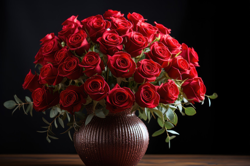 The clear vase highlights the timeless beauty of red roses a pure expression of love