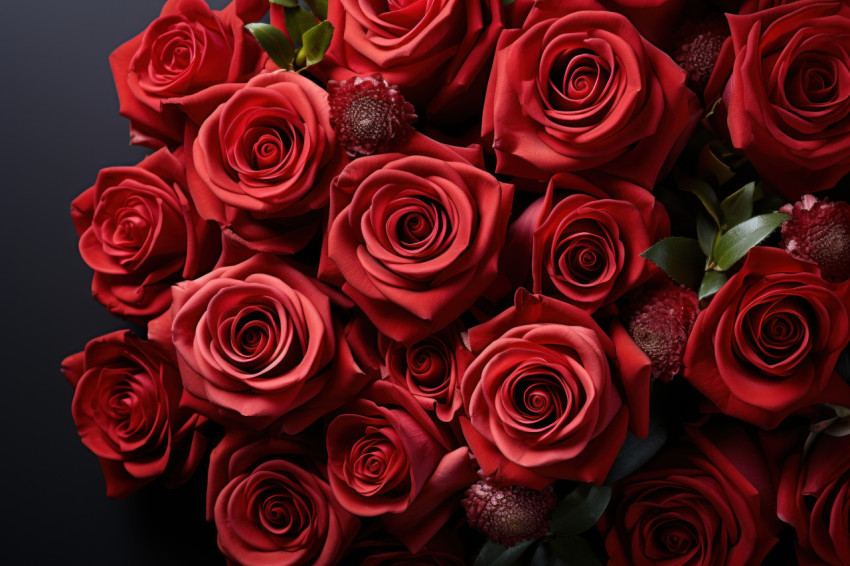 Red roses arranged to spell out heartfelt sentiments