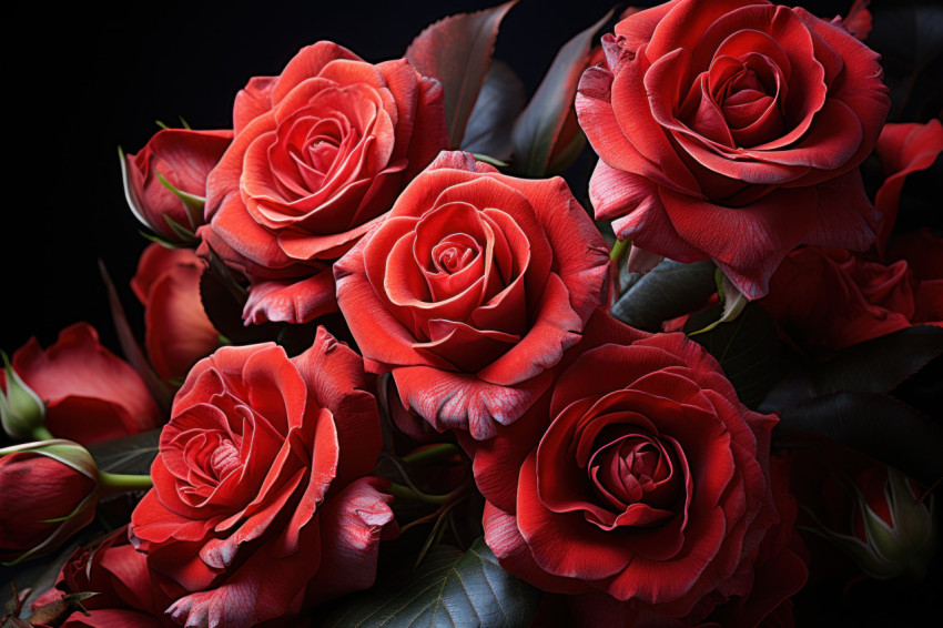 Capturing eternal love with red roses in a renaissance style composition