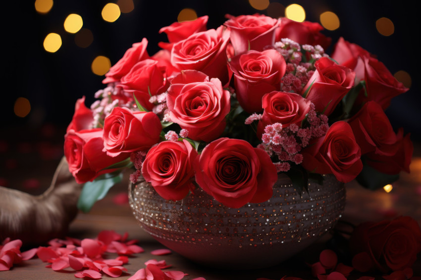 A romantic carnival scene adorned with the beauty of red roses