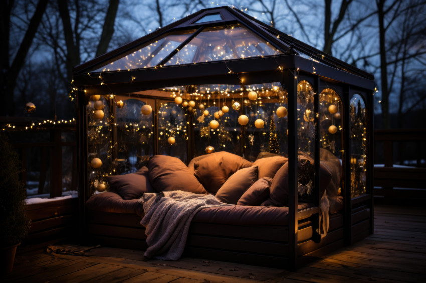 Gazebo crafted from chocolate for delightful stargazing