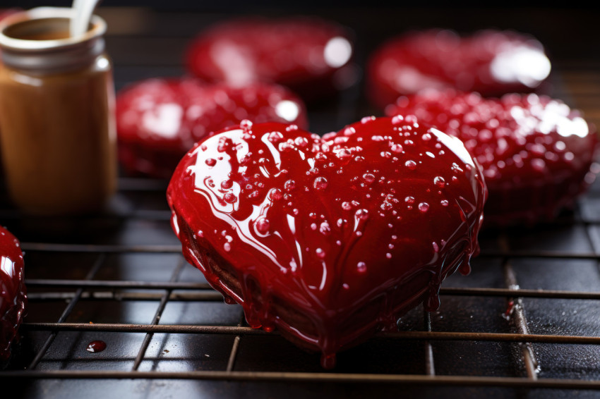 Irresistible finish on a close up heart cookie