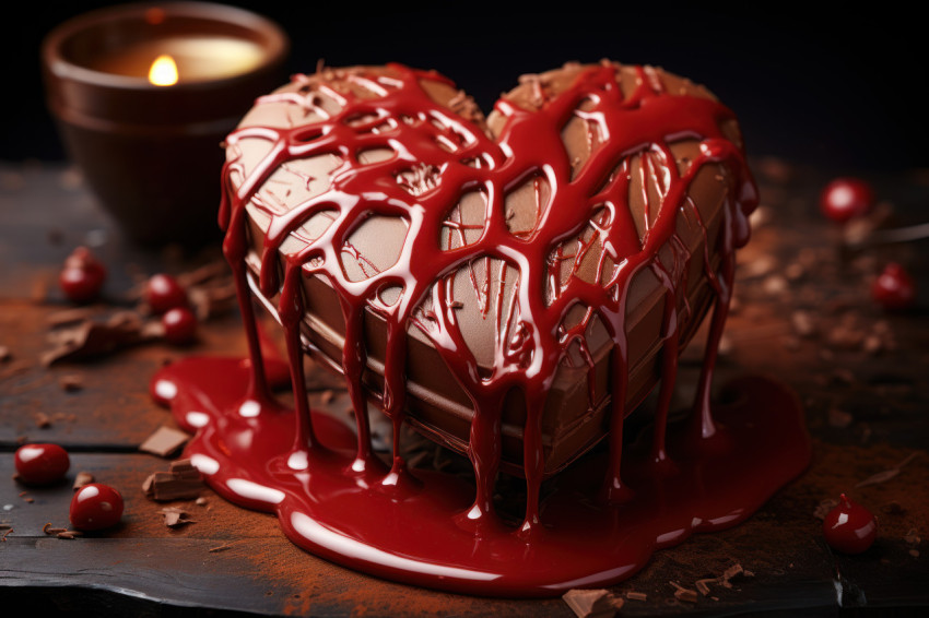 Desire evoked as heart chocolate slowly melts