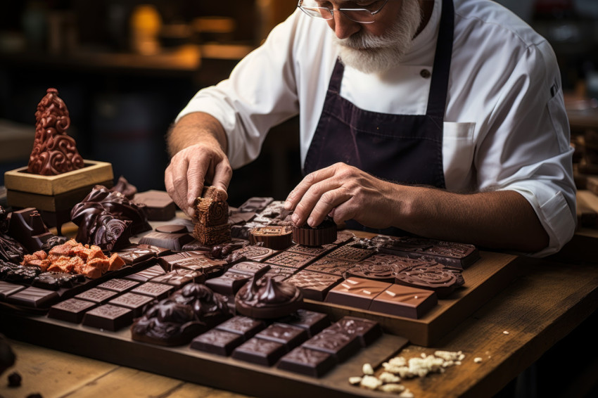 Craftsmen dedicate skill to intricate chocolate shapes