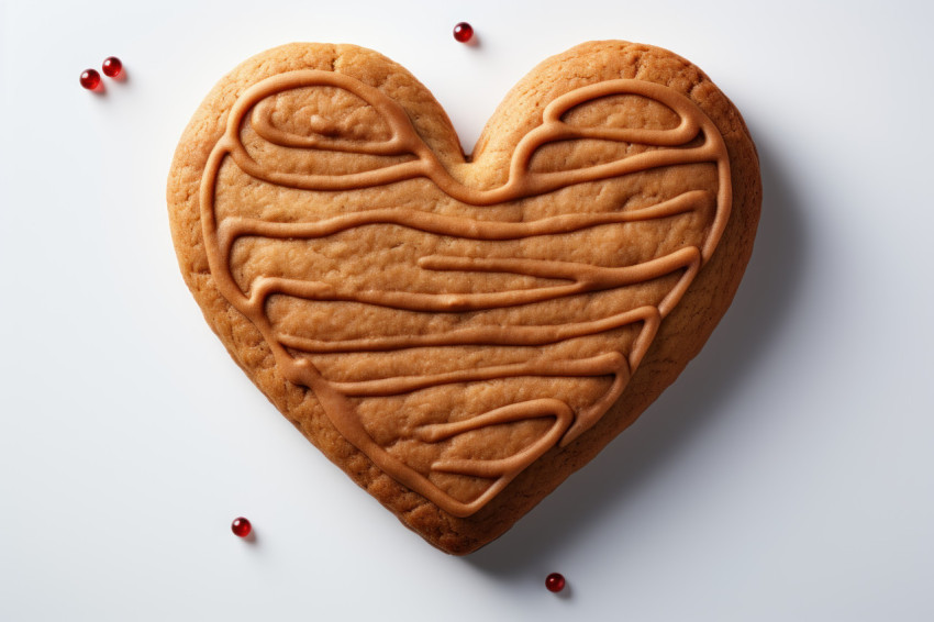 Heart shaped cookie in a minimalist composition