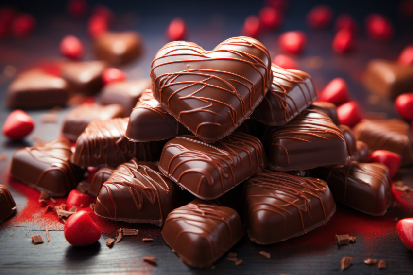 Heart shaped chocolates in the midst of a stormy atmosphere