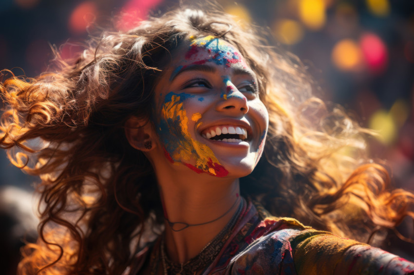 Shadows and light in holi celebrations