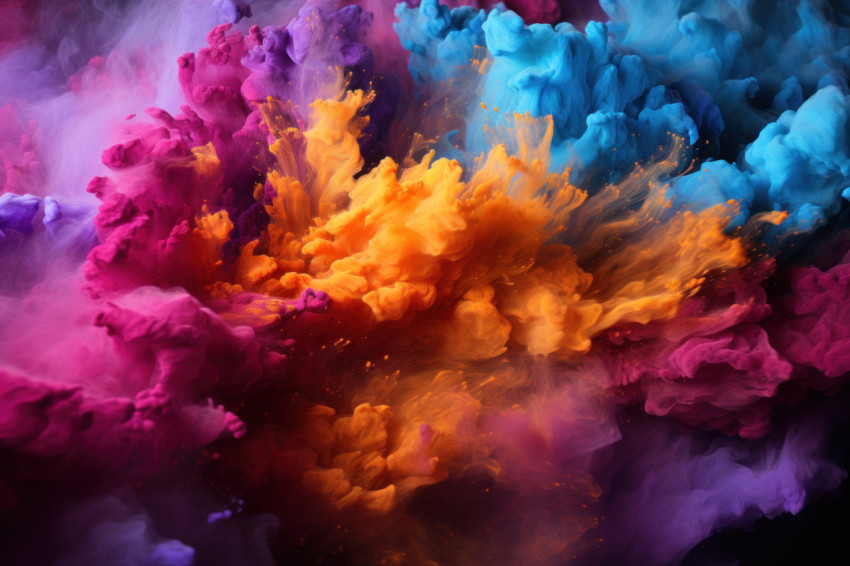 Artistic evolution holi powders in abstract