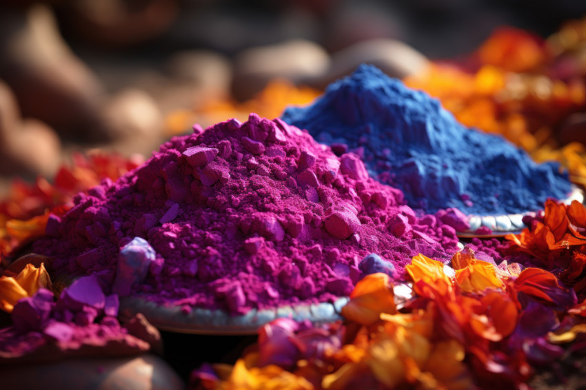 Radiant scattering holi gemstone landscape