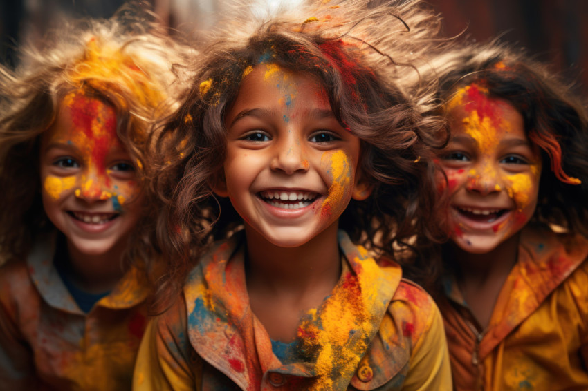 Children in vibrant celebration