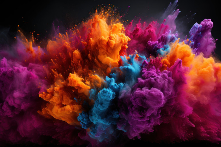 Motion captivating dispersal of holi colors