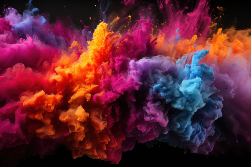 Holi powder infused with colorful smoke bombs