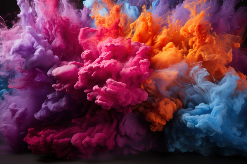 Swirling and billowing holi color smoke