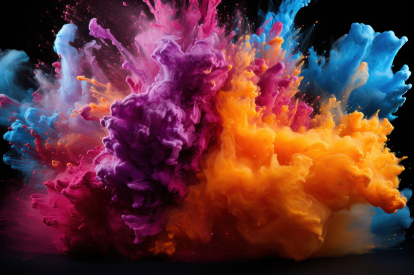 Stunning stillness frozen holi powder explosion