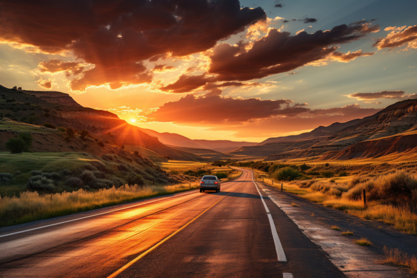 Rolling hills in evening sun embrace