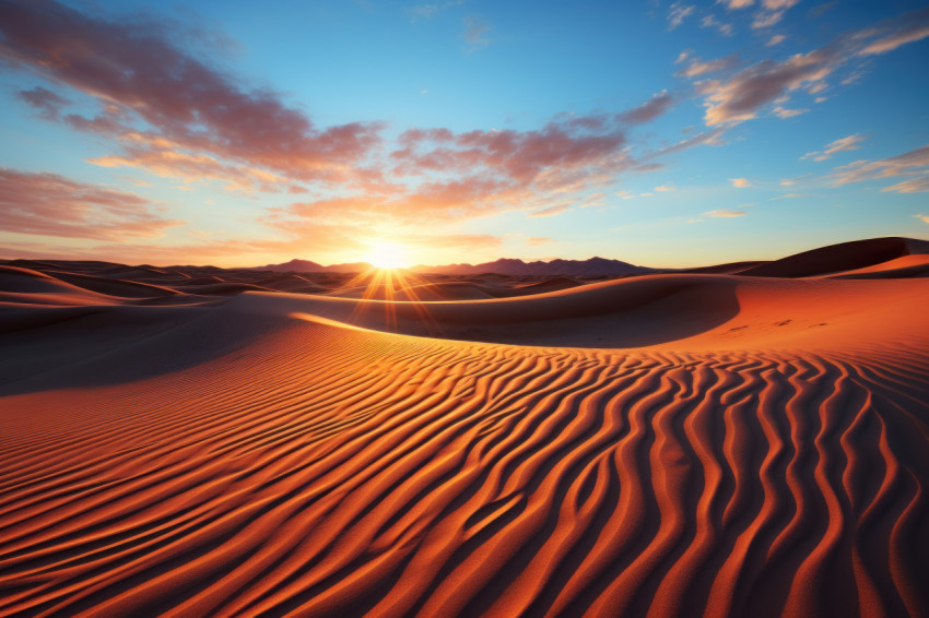 Sunset serenade desert dunes in twilight glow