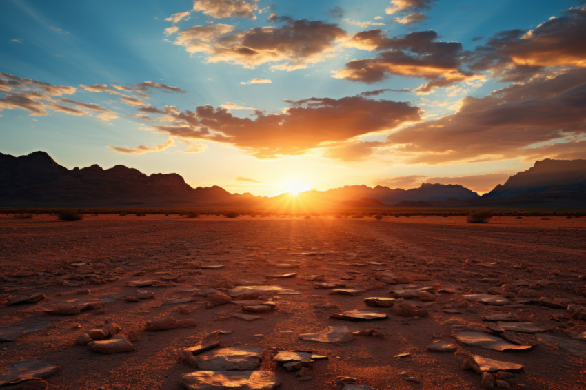 Sunset mirage shifting sands in twilight glow