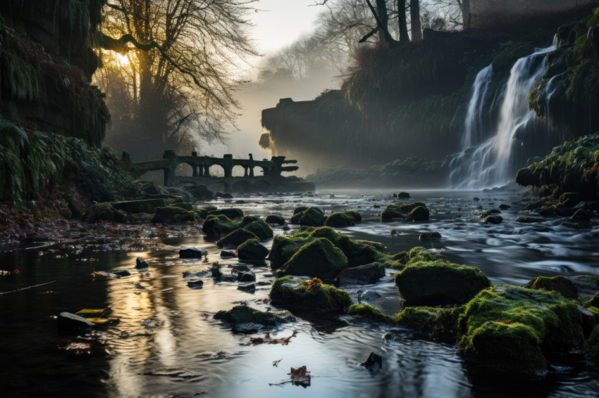 Revealing enchanted waterfall cascades