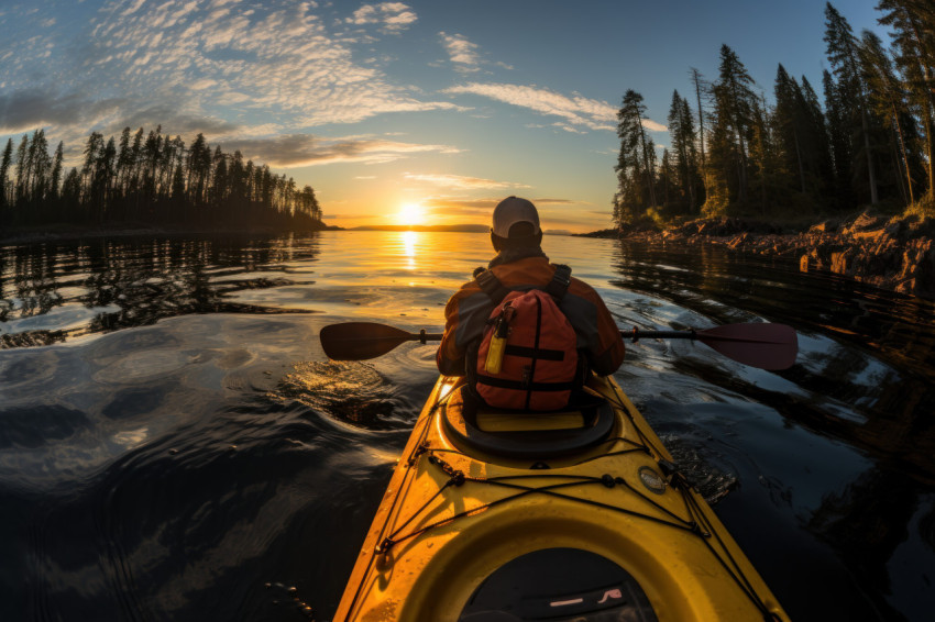 Sunrise sojourn paddling into morning calm