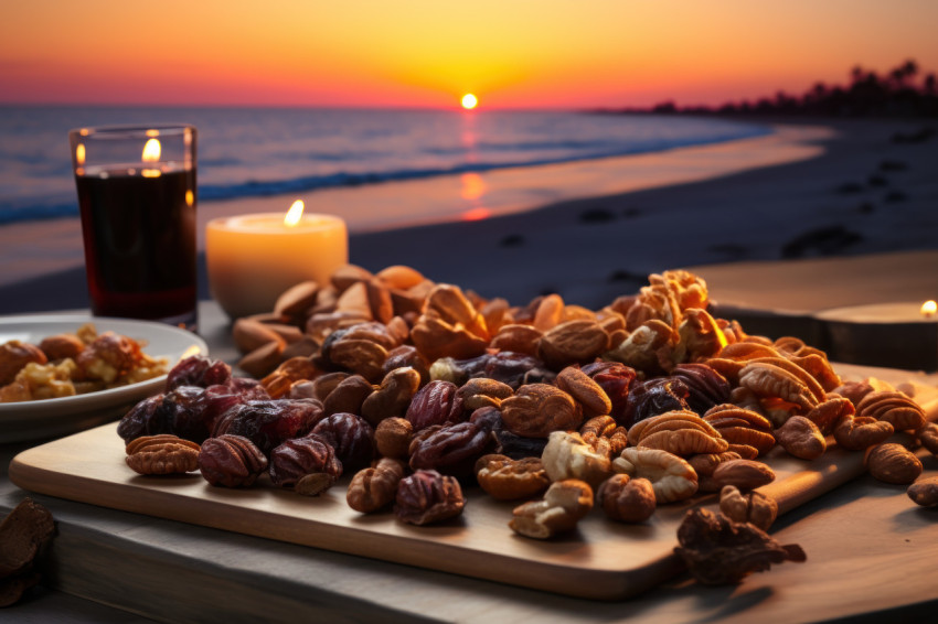 A romantic display of dates in a breathtaking setting