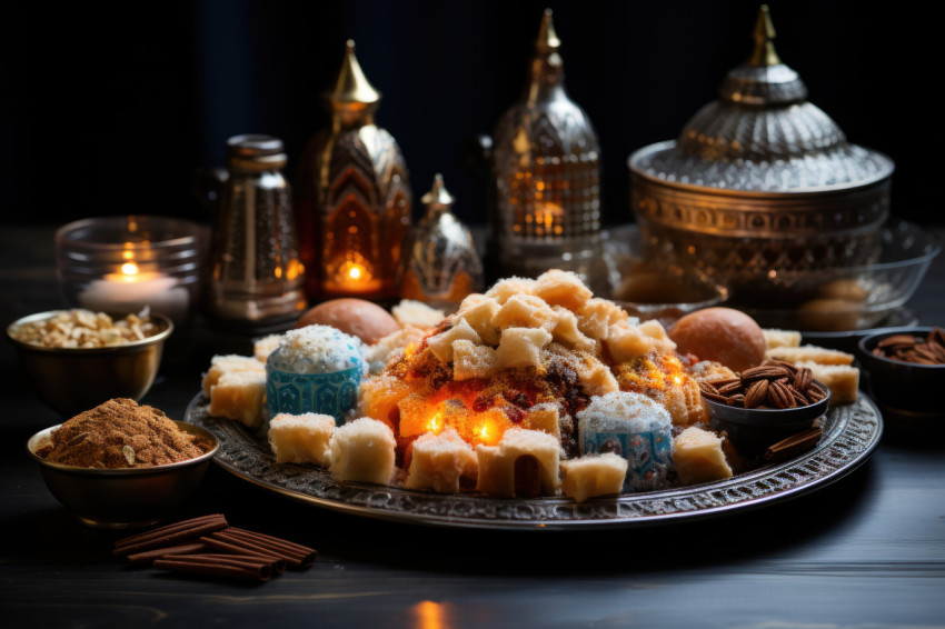 Ramadan sweets and exquisite mosque decor