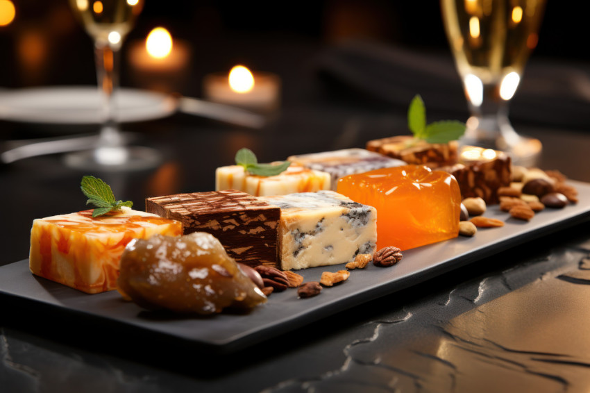 Four tempting treats arranged on a plate