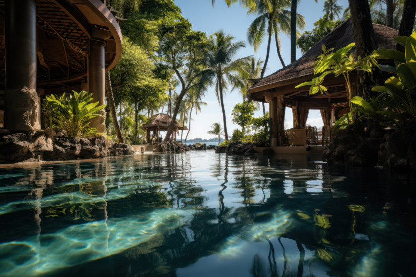 Relaxing oasis with inviting swimming waters