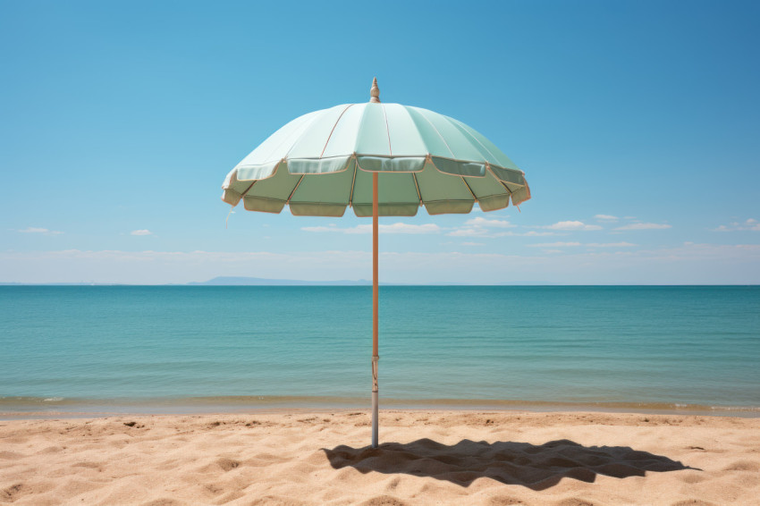 Little umbrella inviting relaxation by the sea