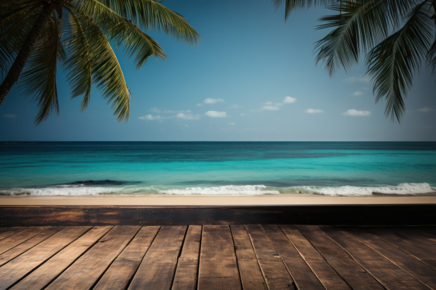 Palm tree silhouette on beach wallpaper