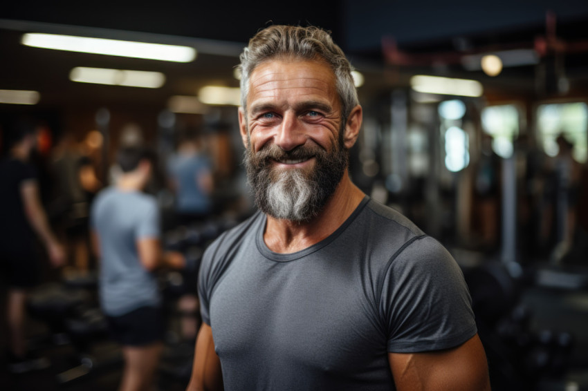 Elderly gentleman embraces gym