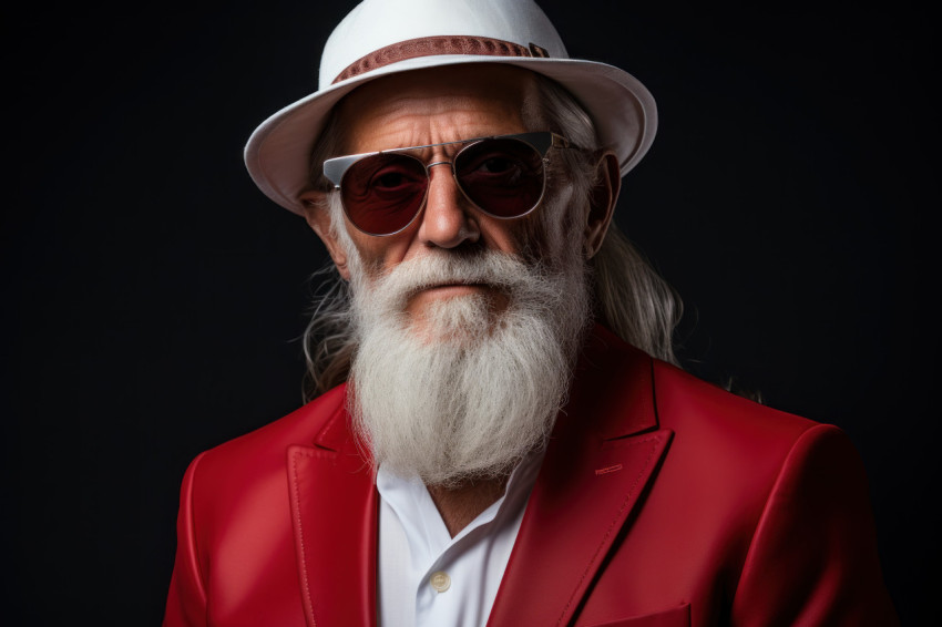 Aged gentleman in suit sunglasses and beard