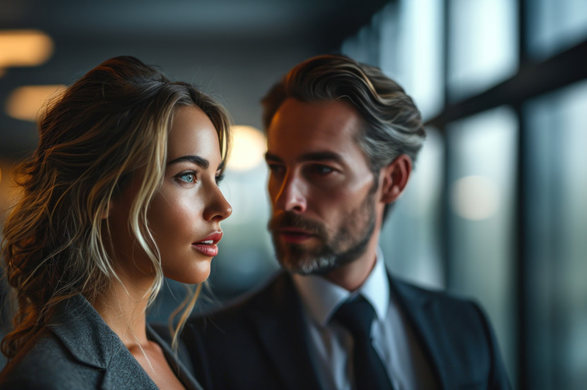 Business individuals talking simultaneously in a dynamic scene