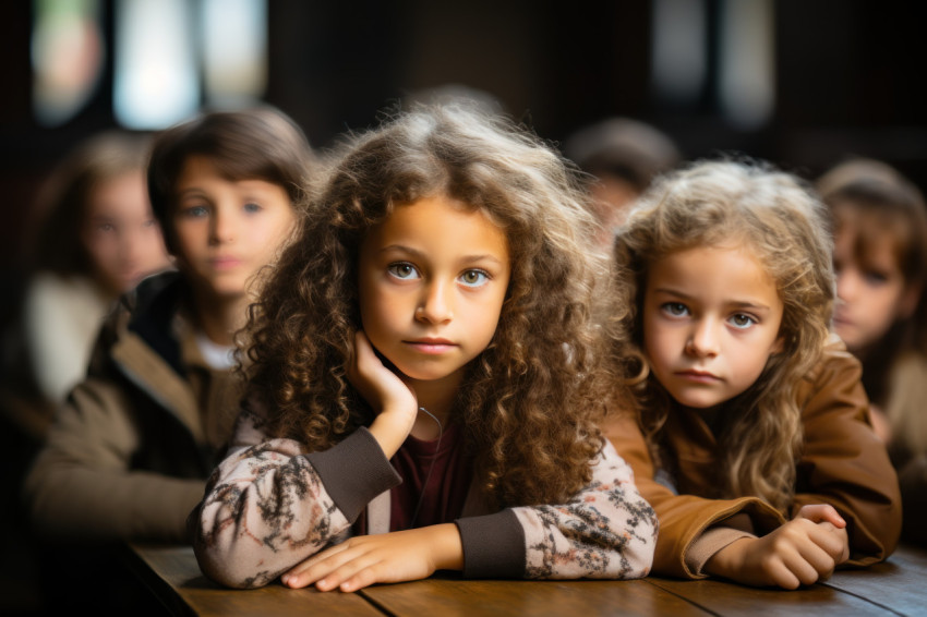 Group of children engaged in classroom studies