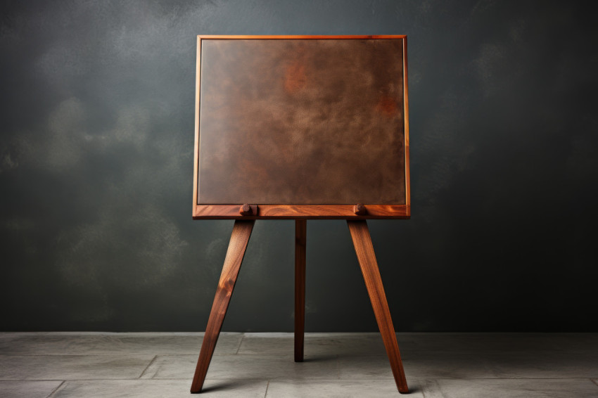 A classic chalkboard on an easel set against a stylish grey background