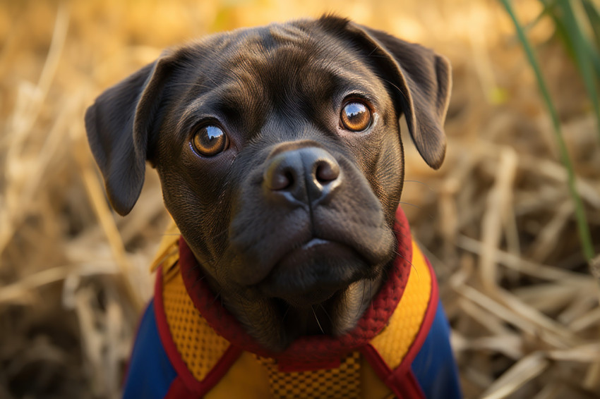 Cute pug dog dressed up in adorable outfit capturing hearts with its charming look and bringing joy to everyone