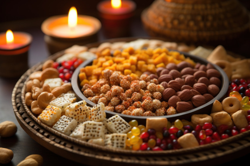 Celebration of lohri with a delightful spread of assorted snacks and sweets