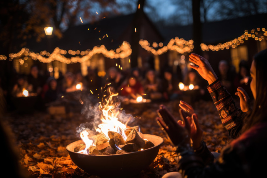 Vibrant indian music festival with lohri dance and music around a festive bonfire celebration.