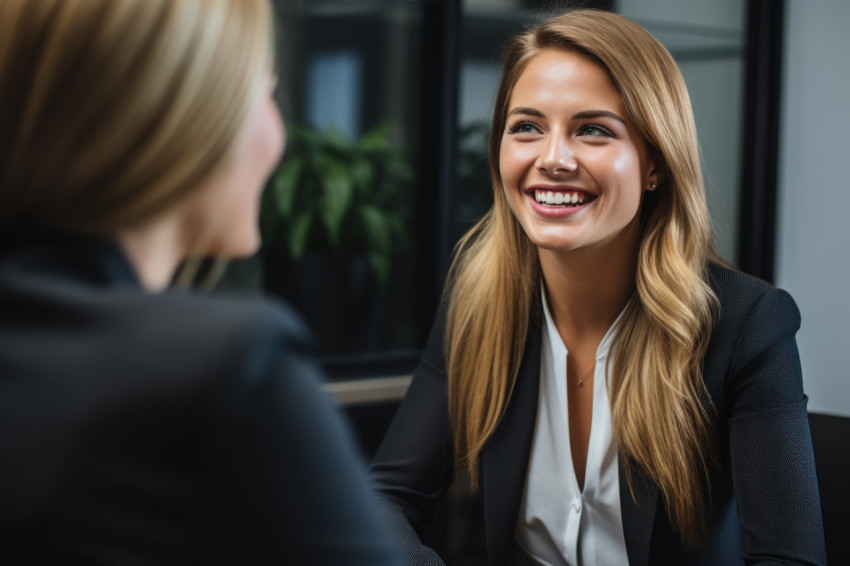 Office interview with female hiring manager and candidate