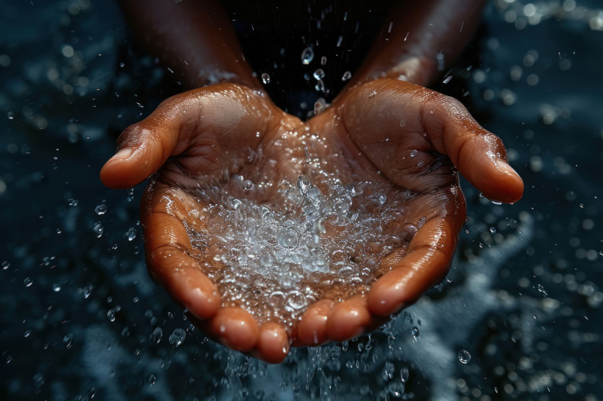 Hands reaching for water a simple yet powerful image capturing the essence of thirst and the basic human need for hydration