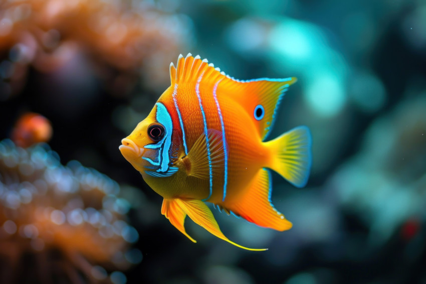 Beautiful tropical fish swimming in the ocean creating a mesmerizing underwater scene for your free download wallpaper