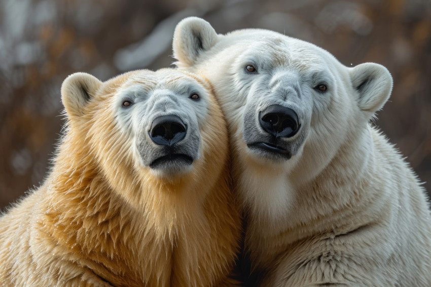 Two polar bears sit together showcasing a moment of companionship in the arctic wilderness