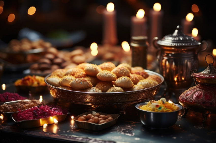 Diya celebration with diverse indian sweets from various regions